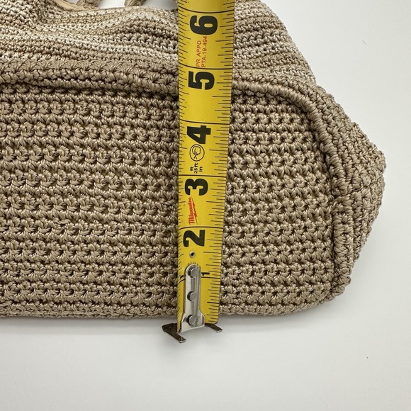 The Sak Crochet Style Handbag Summer Bag 13" Shoulder Bag Beige - Picture 8 of 13